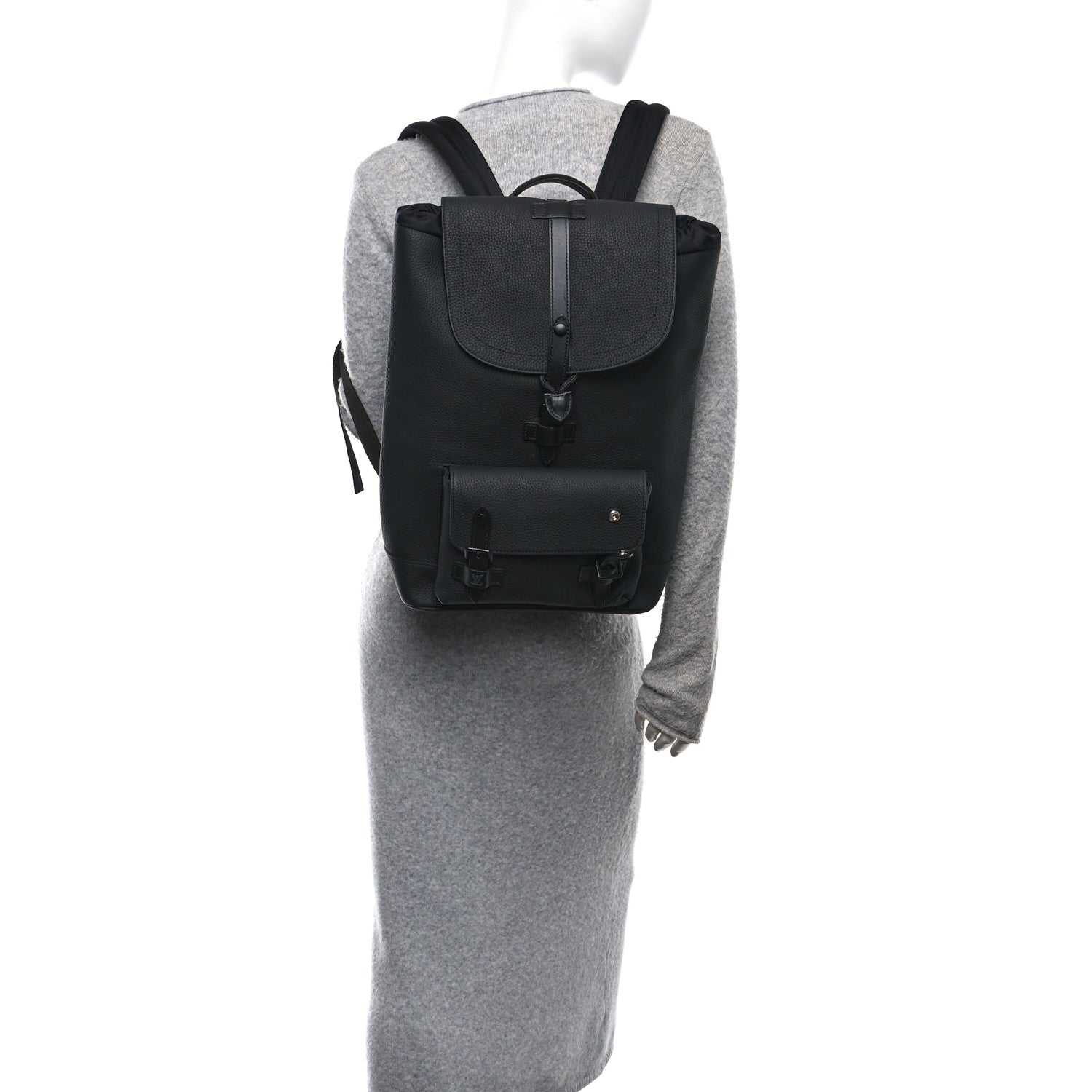 Louis Vuitton Taurillon Christopher Slim Backpack Black 2 of 9
