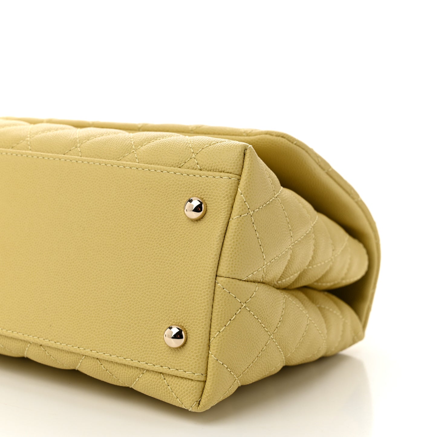 Caviar Quilted Small Coco Handle Flap Yellow