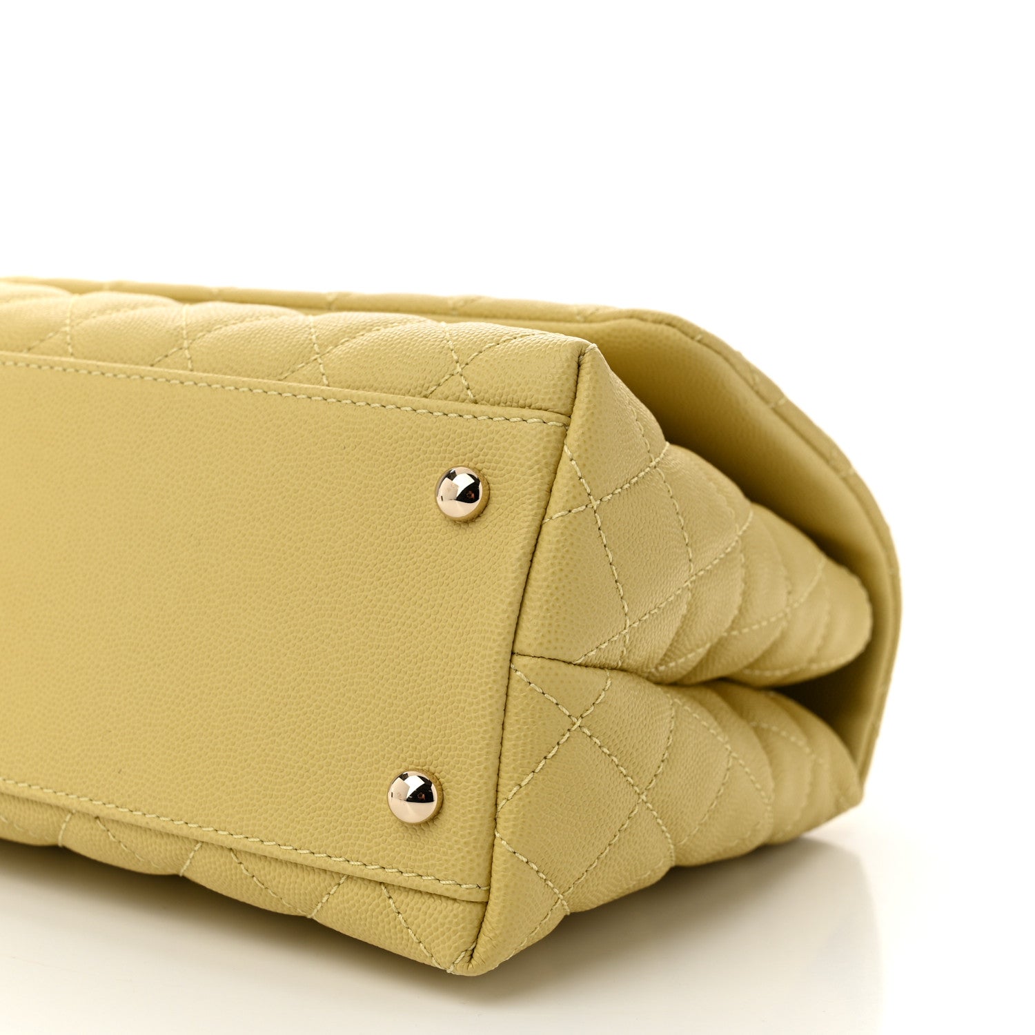 Chanel Caviar Quilted Small Coco Handle Flap Yellow 10 of 10