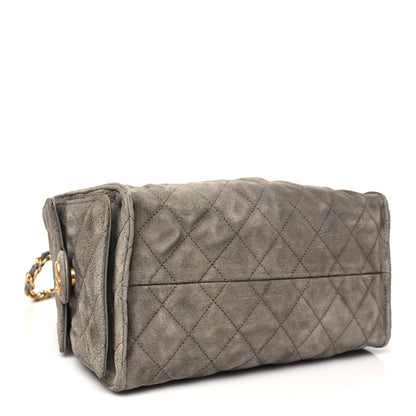 Chanel Suede Quilted Small Chanel 25 Handbag Grey 4 of 9