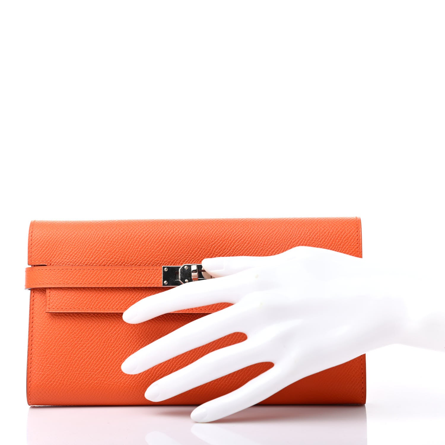 Hermes Epsom Kelly Longue Wallet Orange 2 of 8