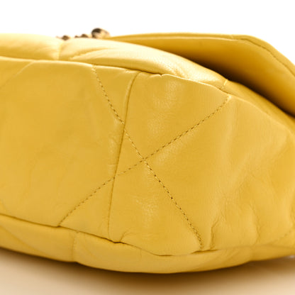 Chanel Lambskin Quilted Medium Chanel 19 Flap Yellow 10 of 10
