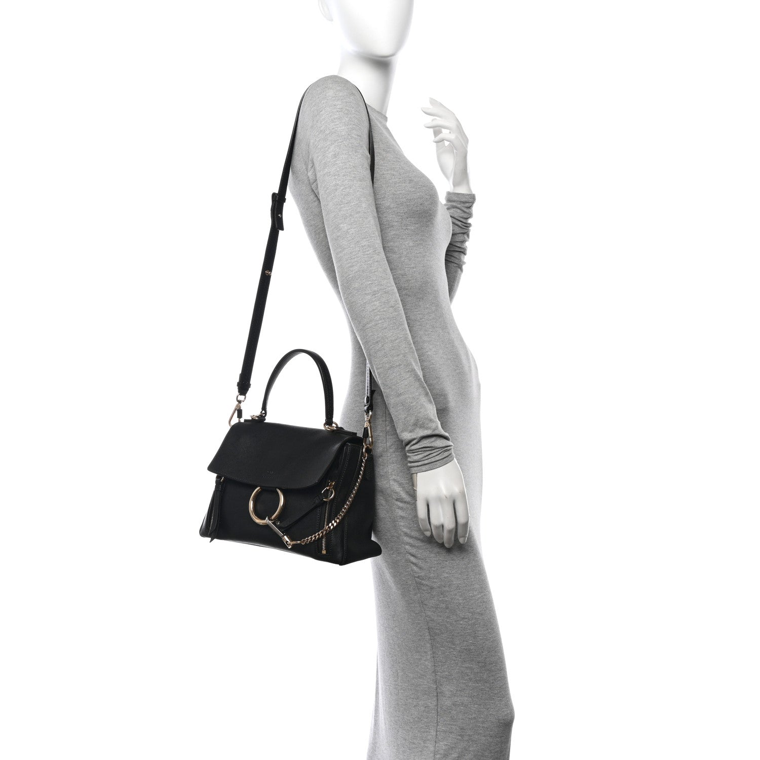 Chloe Calfskin Small Faye Day Shoulder Bag Black 2 of 11