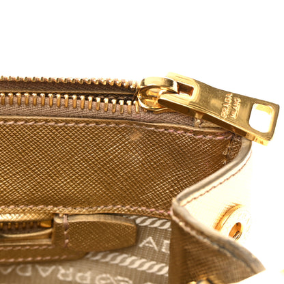Prada Metallic Saffiano Small Galleria Double Zip Tote Platino 14 of 28