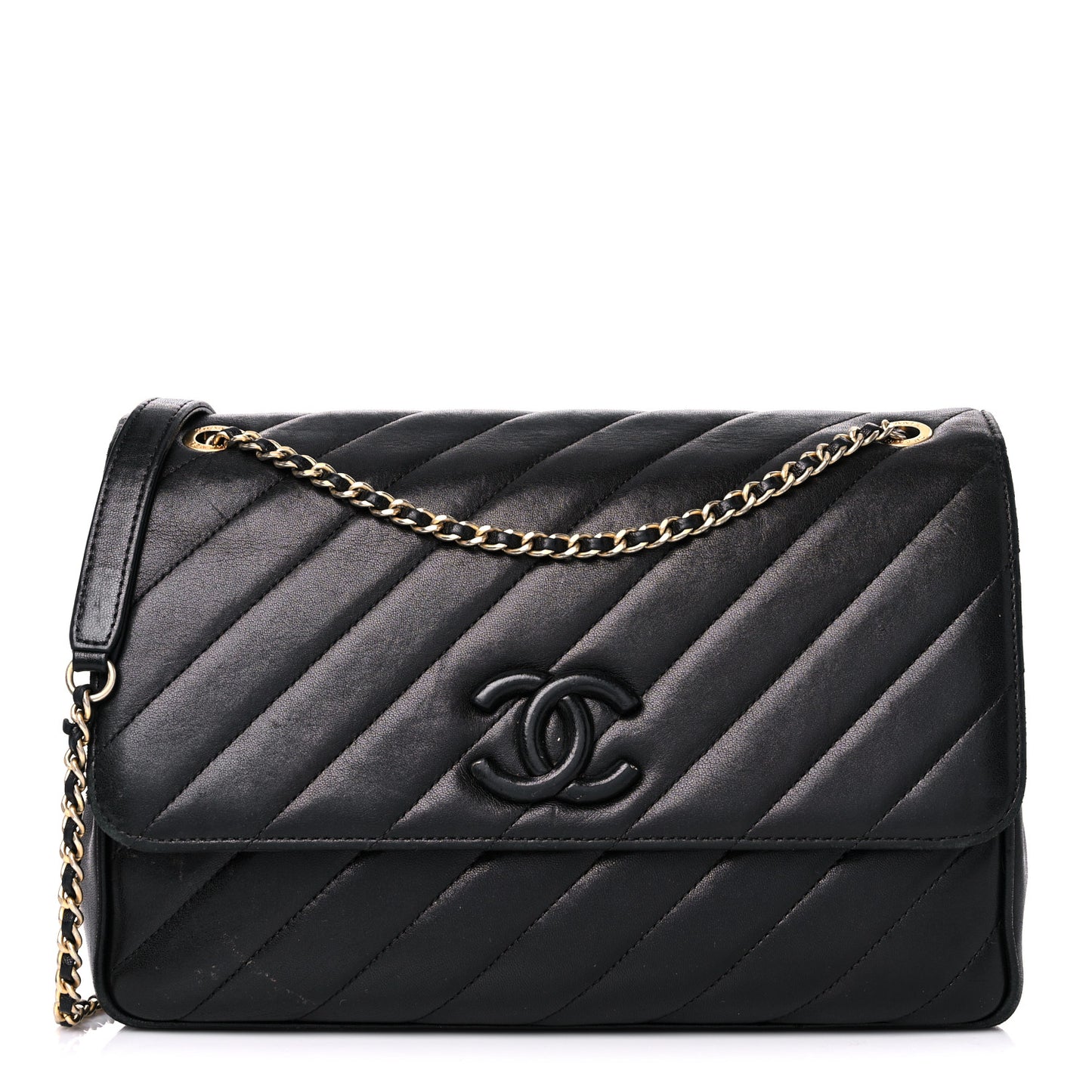 Lambskin Quilted Jumbo Coco Vintage Flap Black