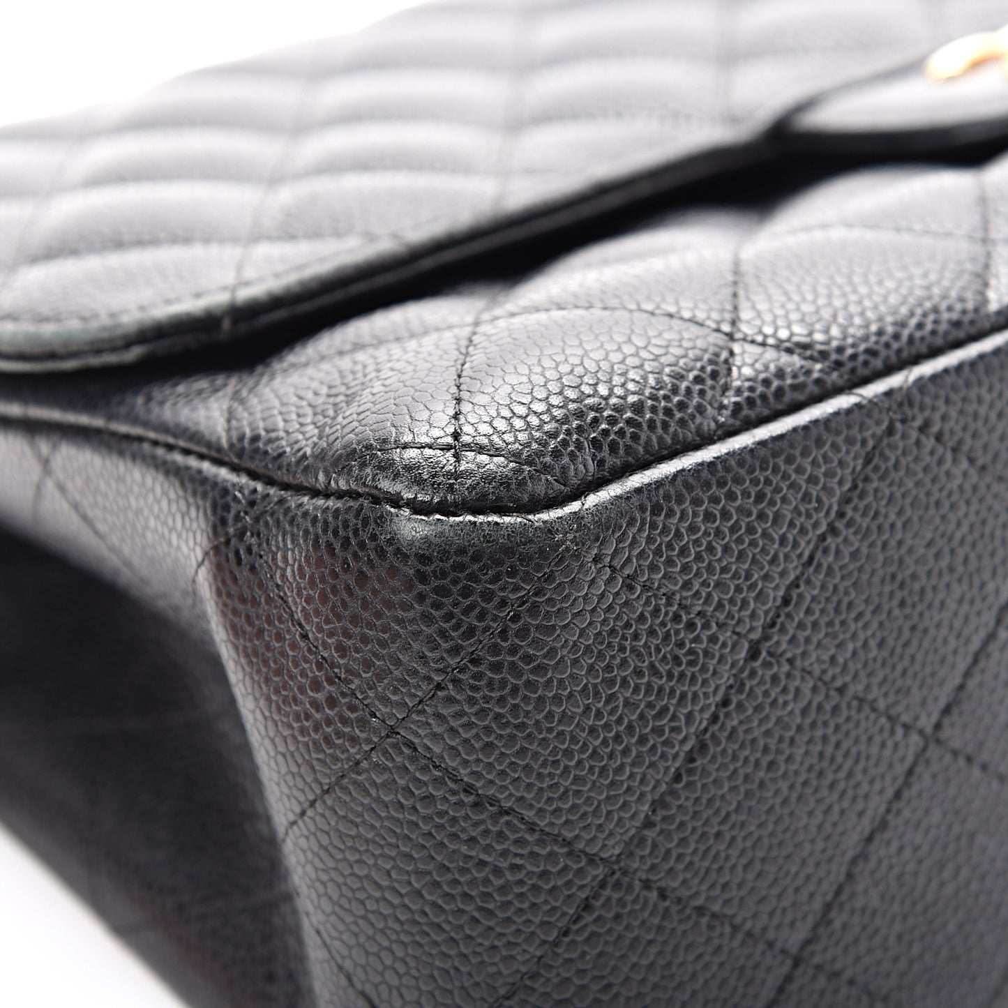 Caviar Quilted Jumbo Double Flap Black