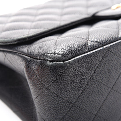 Chanel Caviar Quilted Jumbo Double Flap Black 13 of 17