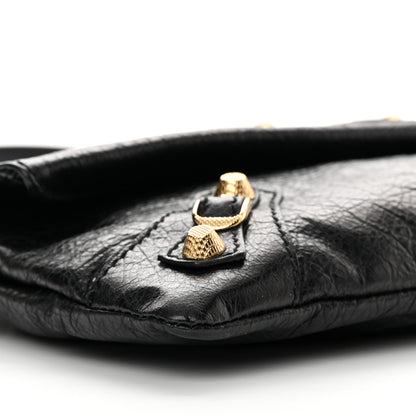 Balenciaga Agneau Giant 12 Gold Hardware Envelope Strap Clutch Black 10 of 13