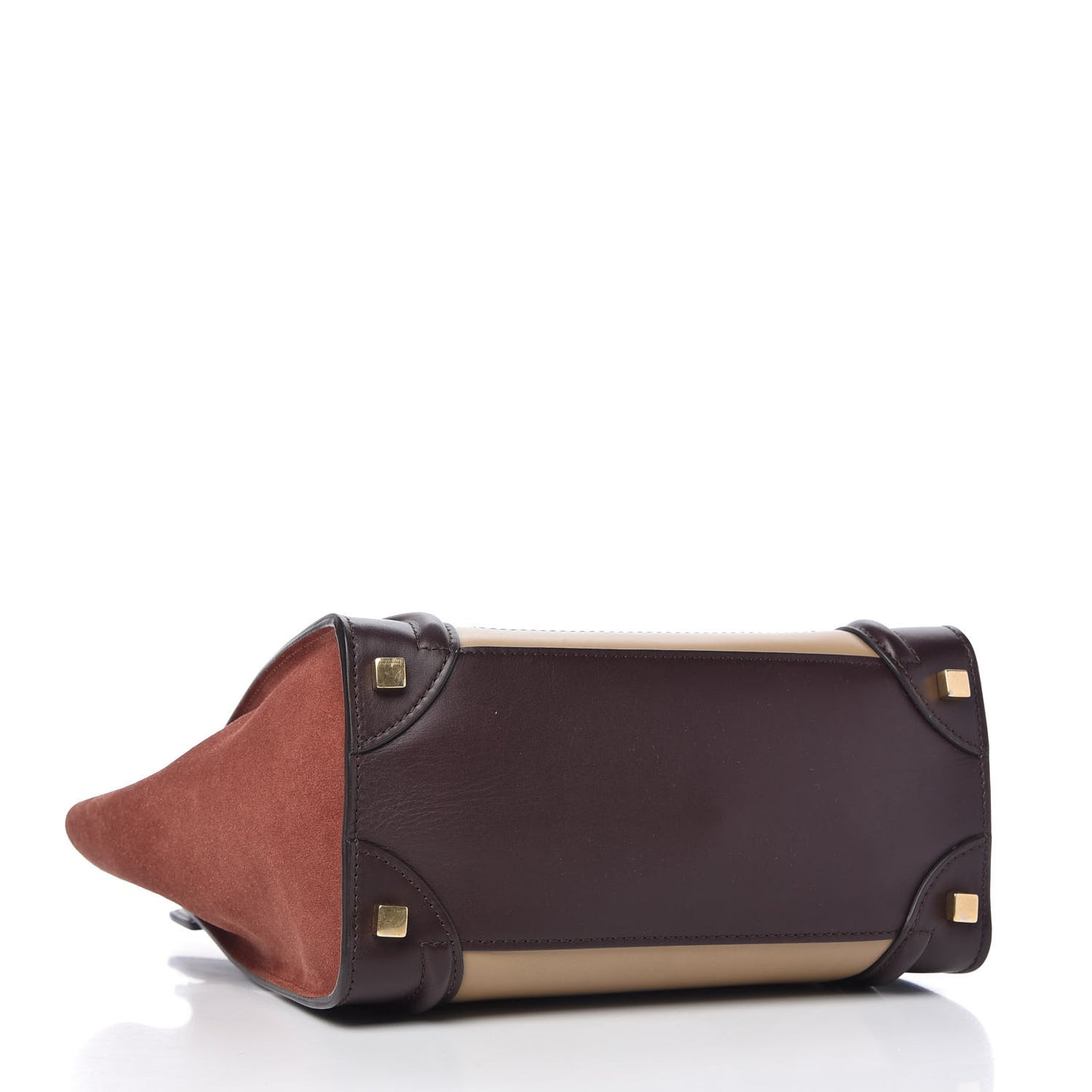 Smooth Calfskin Suede Micro Tri-Color Luggage Beige