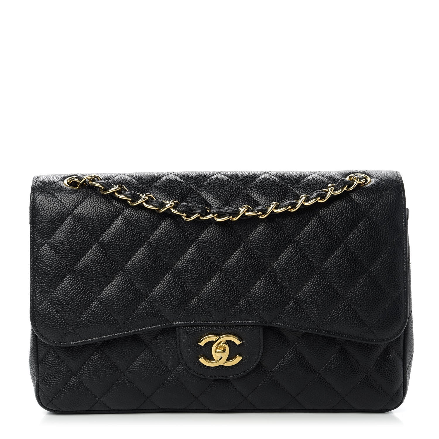 Chanel Caviar Quilted Jumbo Double Flap Black 1 of 12