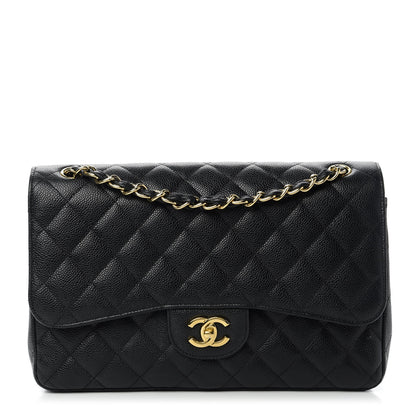 Chanel Caviar Quilted Jumbo Double Flap Black 1 of 12