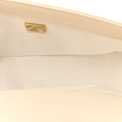 Chanel Caviar Chevron Quilted Medium Boy Flap White 12 of 17