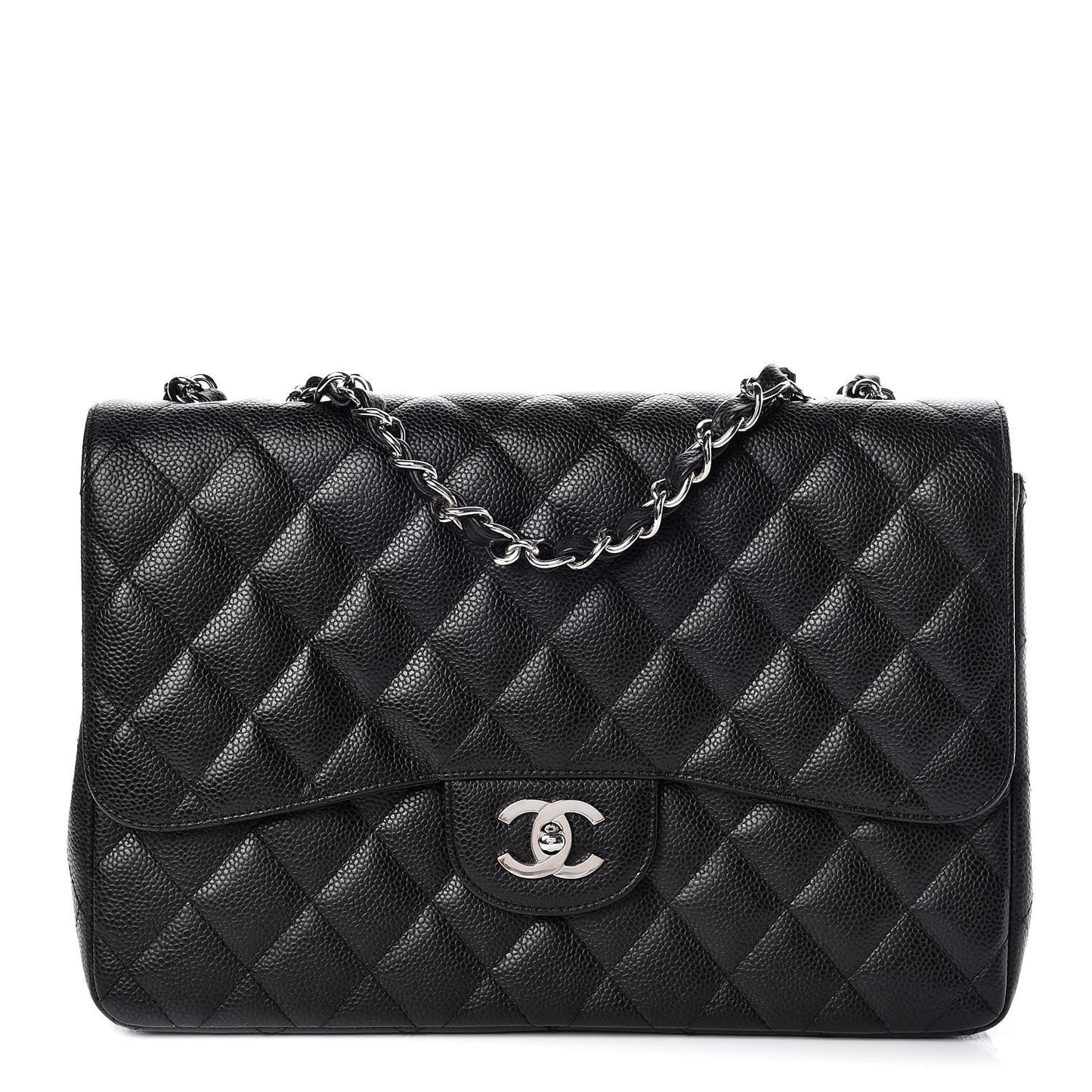 Caviar Quilted Jumbo Single Flap Black