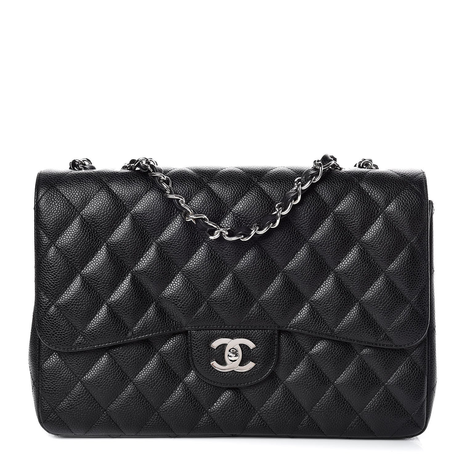 Chanel Caviar Quilted Jumbo Single Flap Black 1 of 10