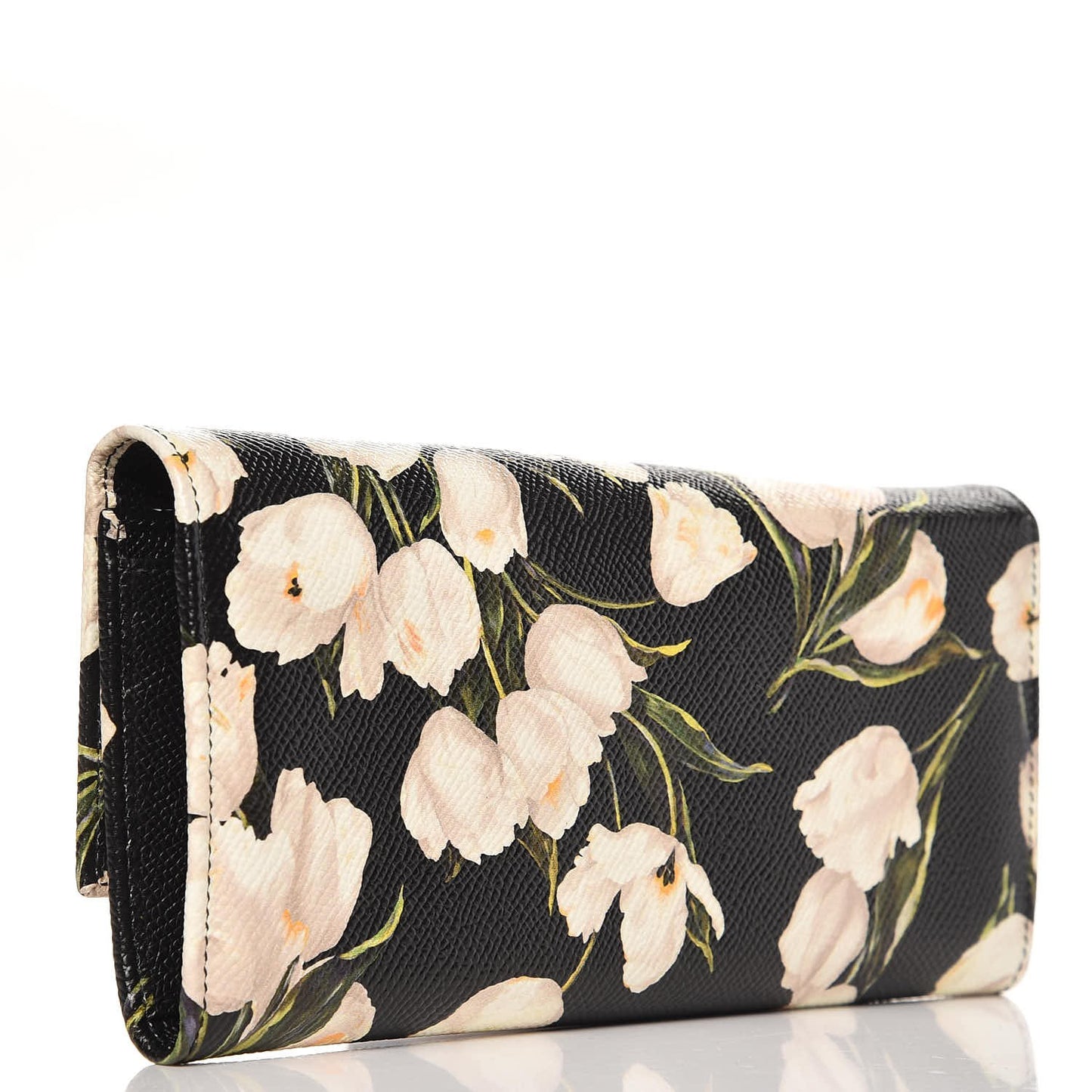 Dauphine Tulip Print Continental Wallet Black