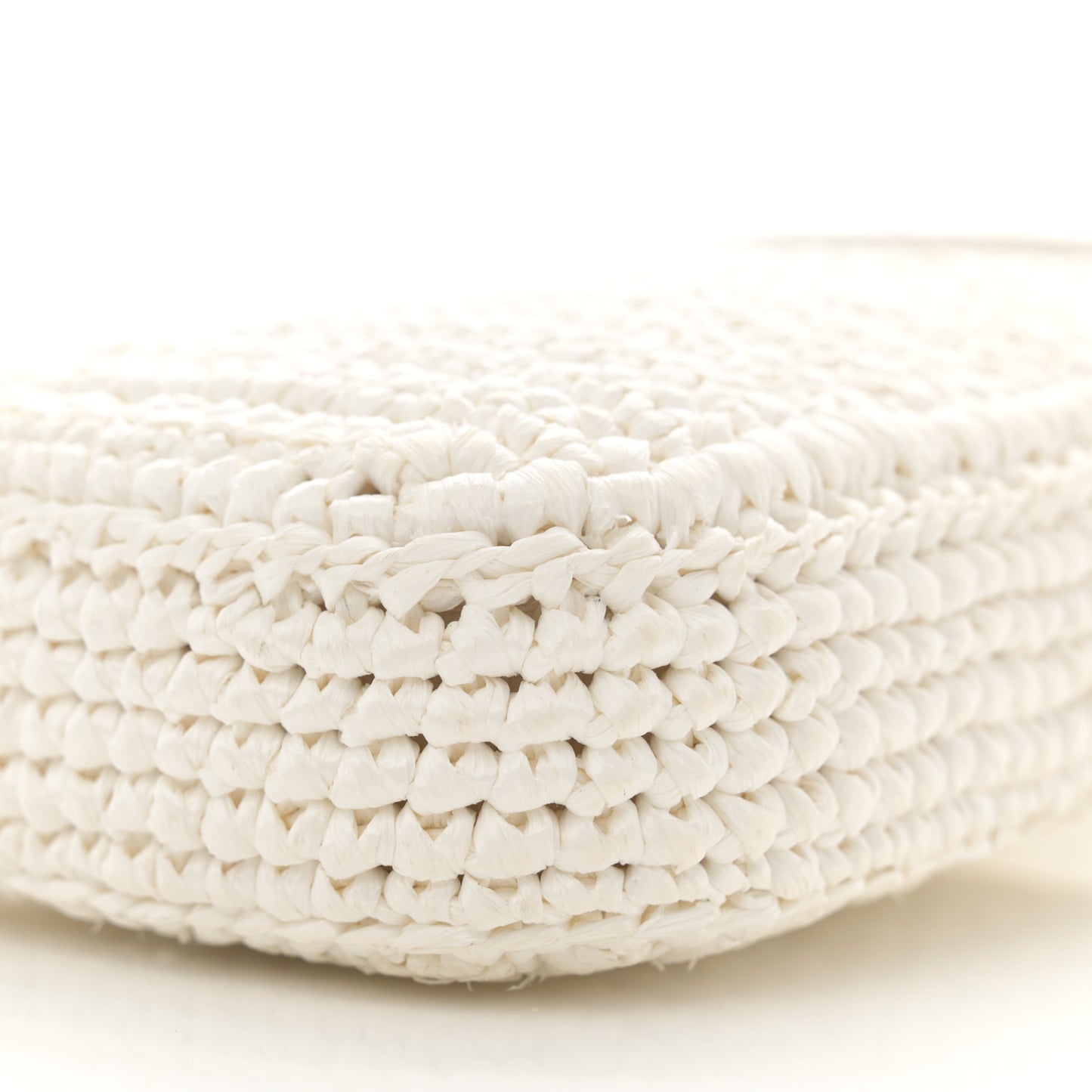 Yarn Raffia Effect Crochet Mini Crossbody Bag Bianco