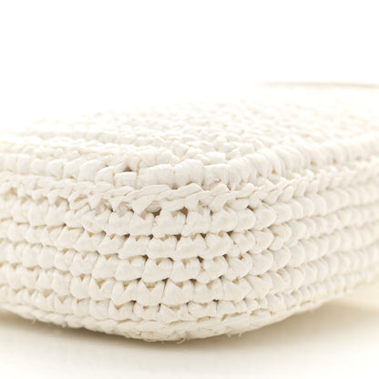 Prada Yarn Raffia Effect Crochet Mini Crossbody Bag Bianco 10 of 11