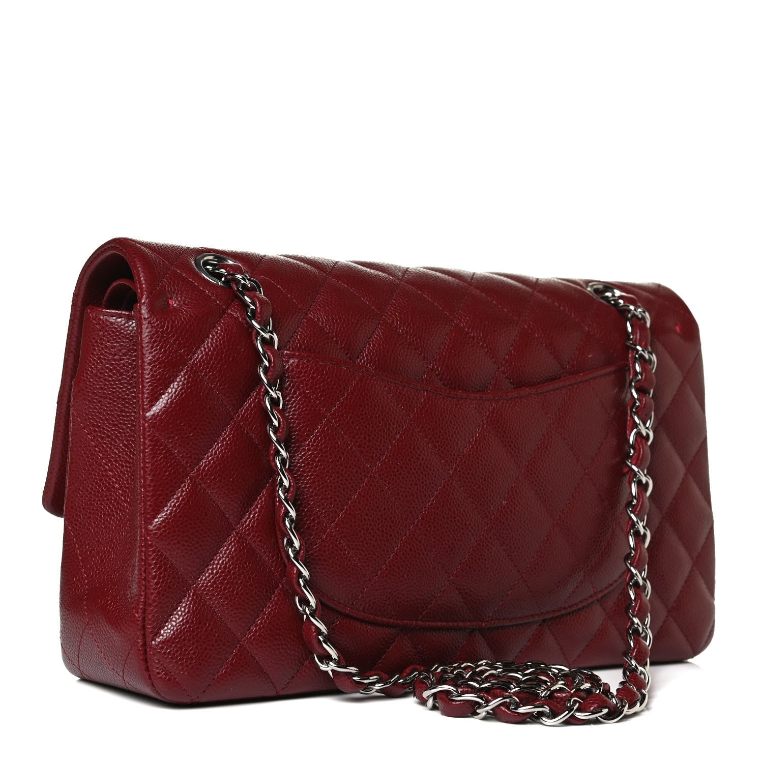 Chanel Caviar Quilted Medium Double Flap Dark Red 3 of 12