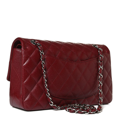 Chanel Caviar Quilted Medium Double Flap Dark Red 3 of 12