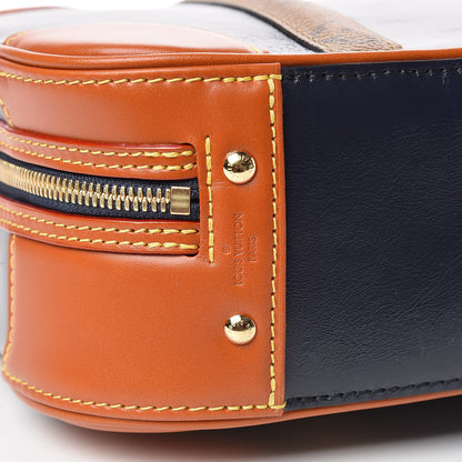 Louis Vuitton Calfskin Reverse Monogram Valisette PM Navy Caramel 9 of 12