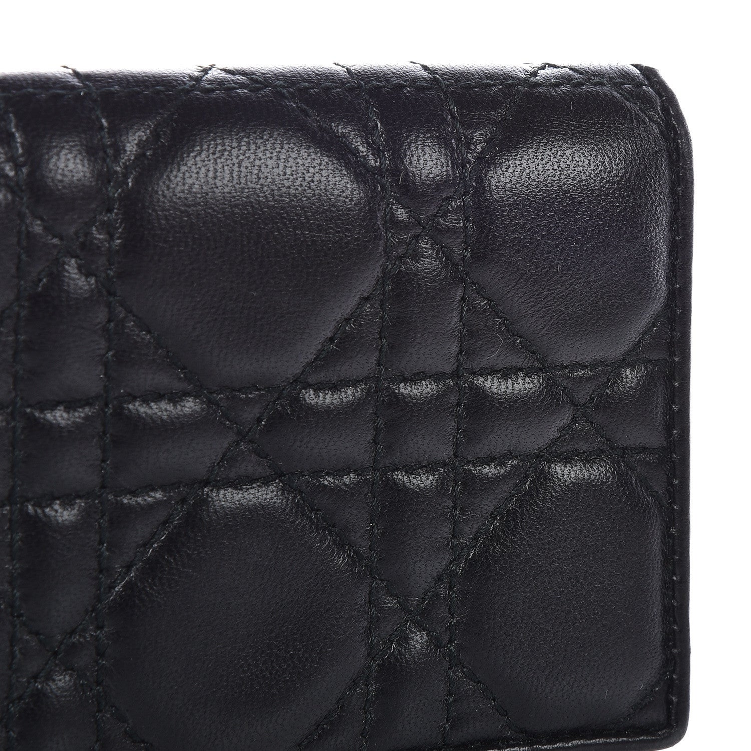 Christian Dior Lambskin Cannage Bi-Color Small Lady Dior Flap Card Holder Black Pink 8 of 10