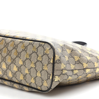 Gucci Soft GG Supreme Monogram Bees Small Crossbody Tote Beige Oro Black 10 of 10
