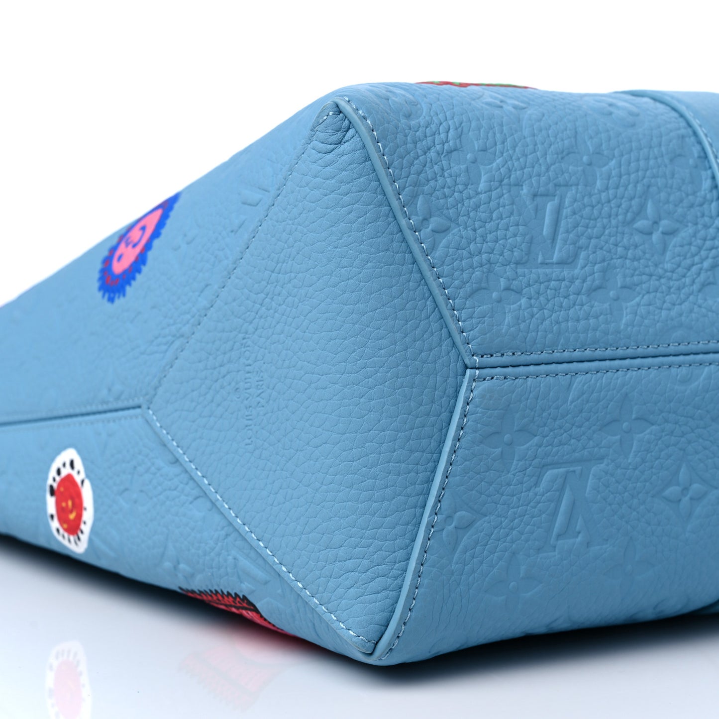 LV x YK Taurillon Monogram Weekend Tote Blue