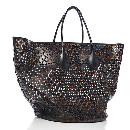 Alaia Calfskin Laser Cut Petale Tote Black 4 of 18