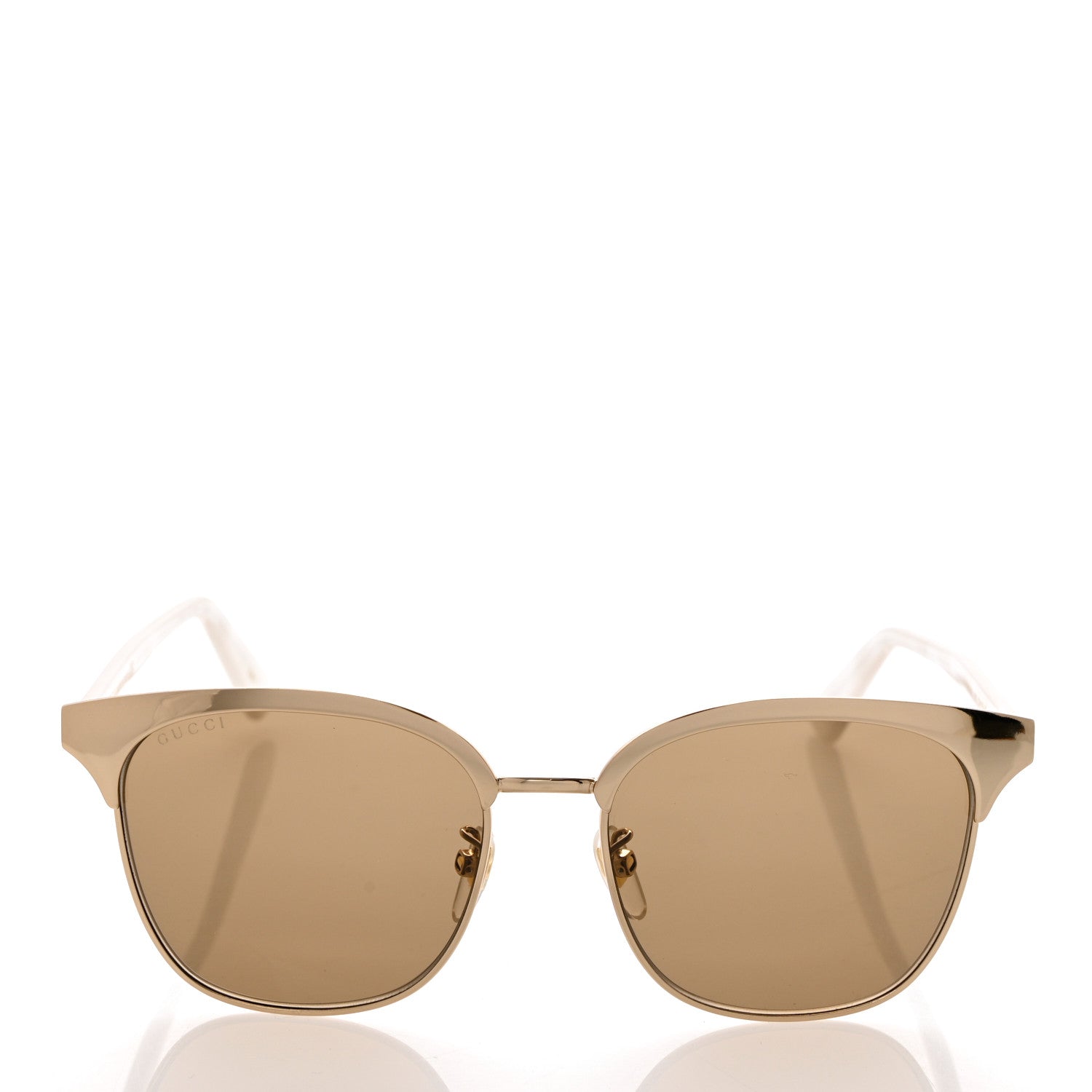 Gucci Round Metal Sunglasses GG0244S Gold 2 of 8