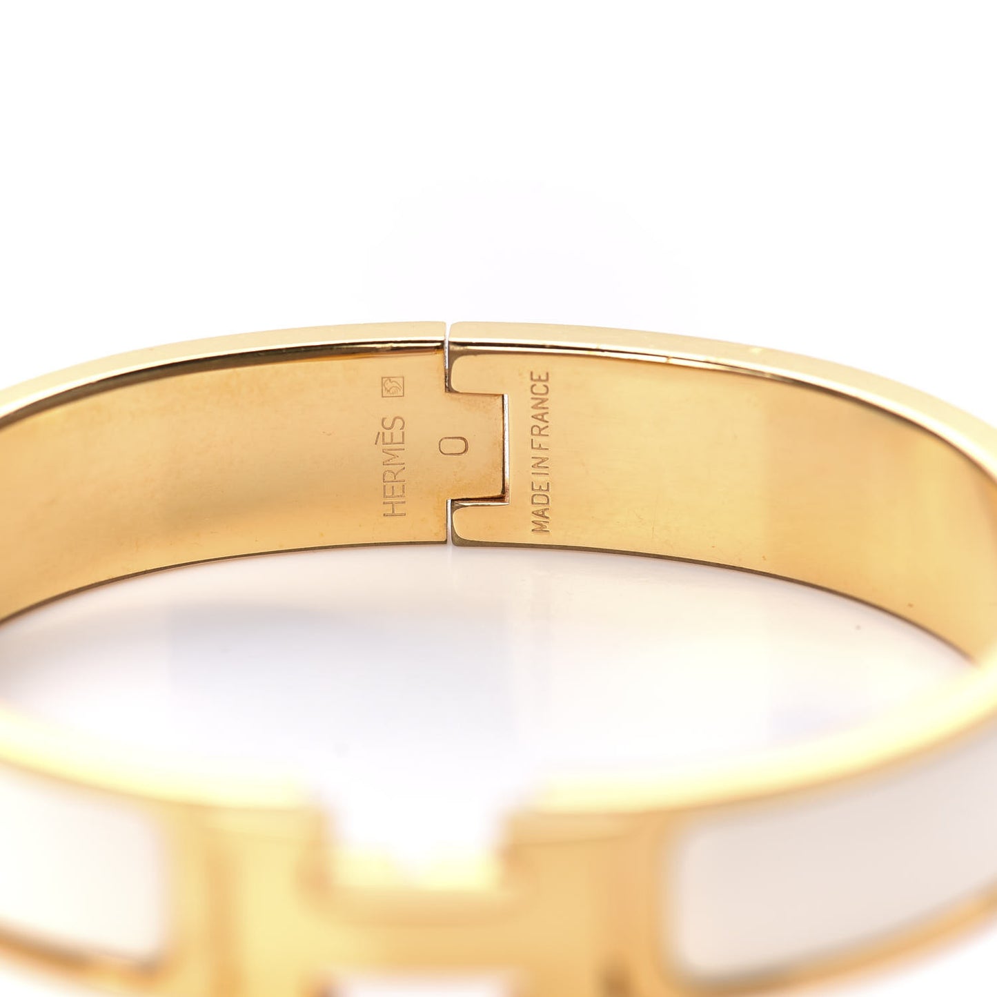 Enamel Narrow Clic Clac H Bracelet PM White