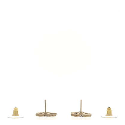Chanel Pearl Crystal CC Earrings Light Gold 3 of 4