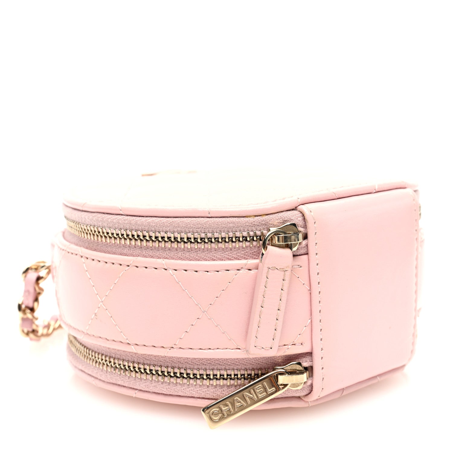Chanel Lambskin Quilted Round Handle With Care Vanity With Chain Pink 4 of 11