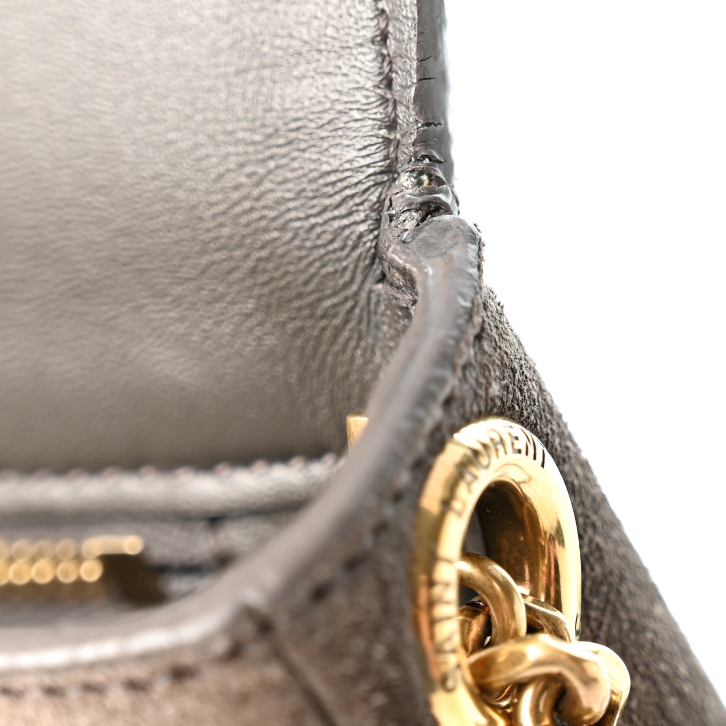 Suede Monogram Tassel Kate 99 Pebble