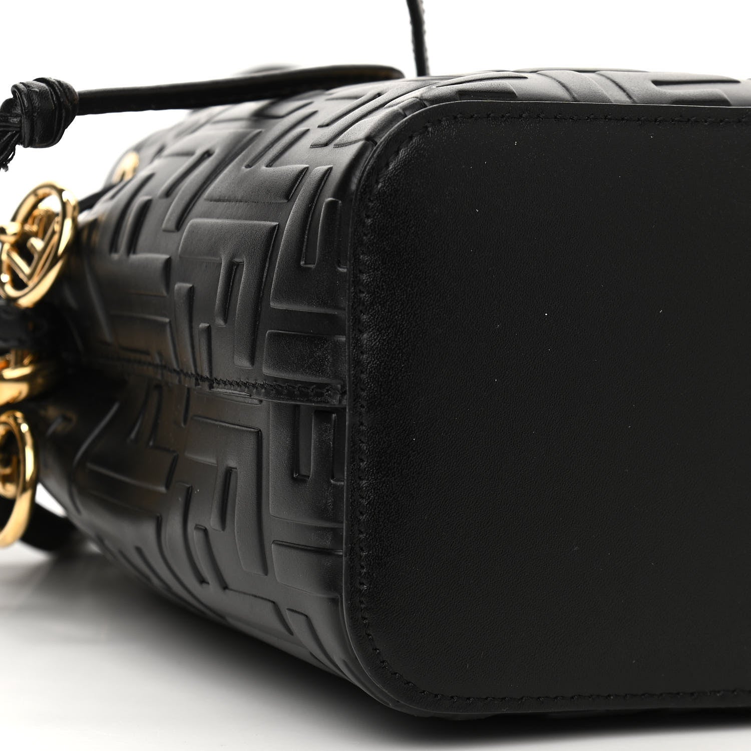 Fendi Vitello Liberty F is Fendi FF 1974 Embossed Mini Mon Tresor Bucket Bag Black 8 of 10