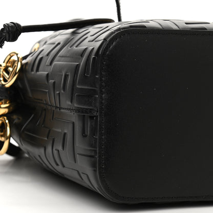 Fendi Vitello Liberty F is Fendi FF 1974 Embossed Mini Mon Tresor Bucket Bag Black 8 of 10