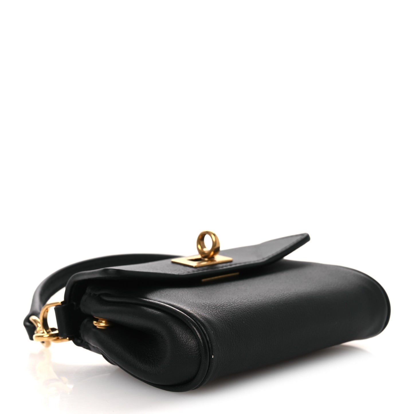 Smooth Calfskin Rodeo Micro Bag Charm Black