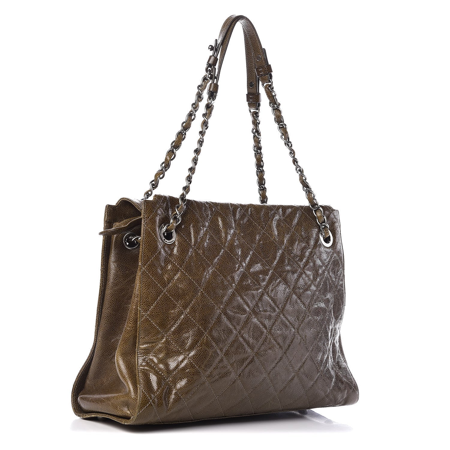 Chanel Glazed Caviar Quilted Tote Brown 3 of 10