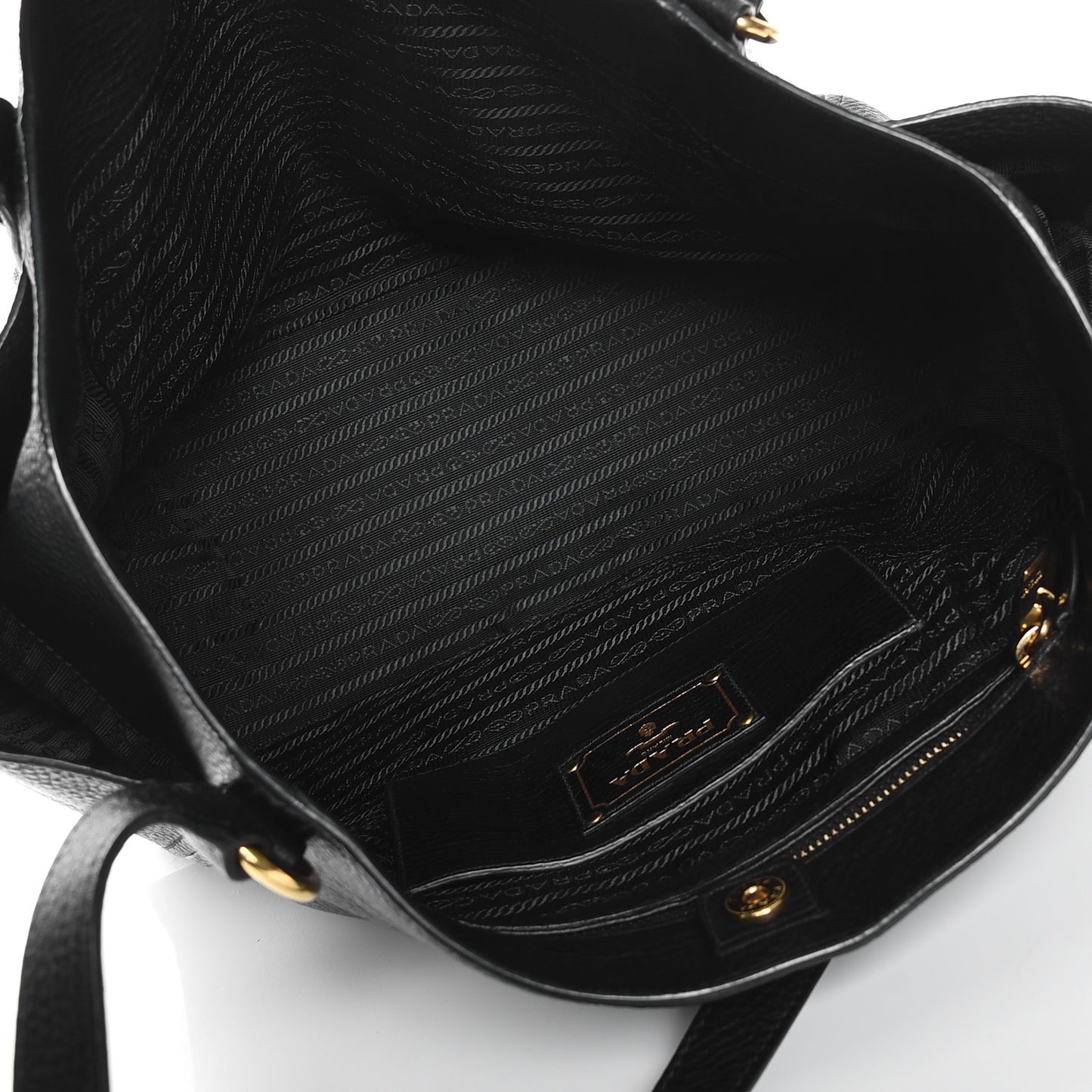 Vitello Daino Side Pocket Shoulder Bag Black