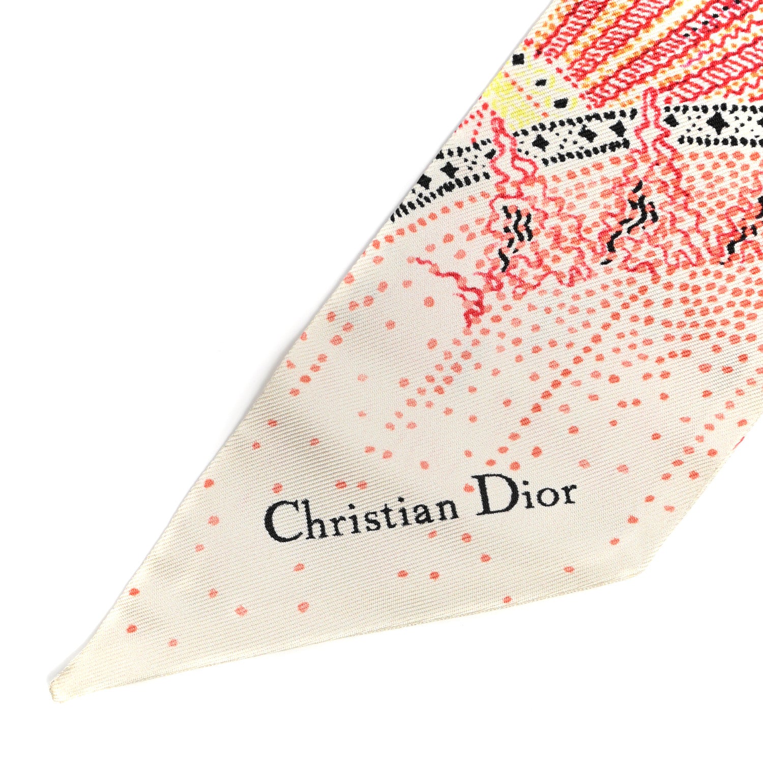 Christian Dior Silk Tree of Life Mitzah Scarf Beige 2 of 3