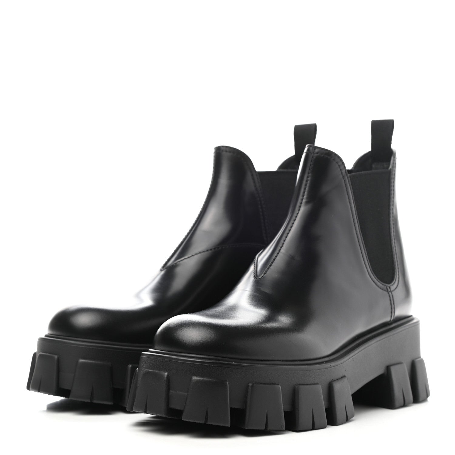 Prada Spazzolato Rois Monolith Chelsea 55mm Ankle Boots 39 39 Black 3 of 12