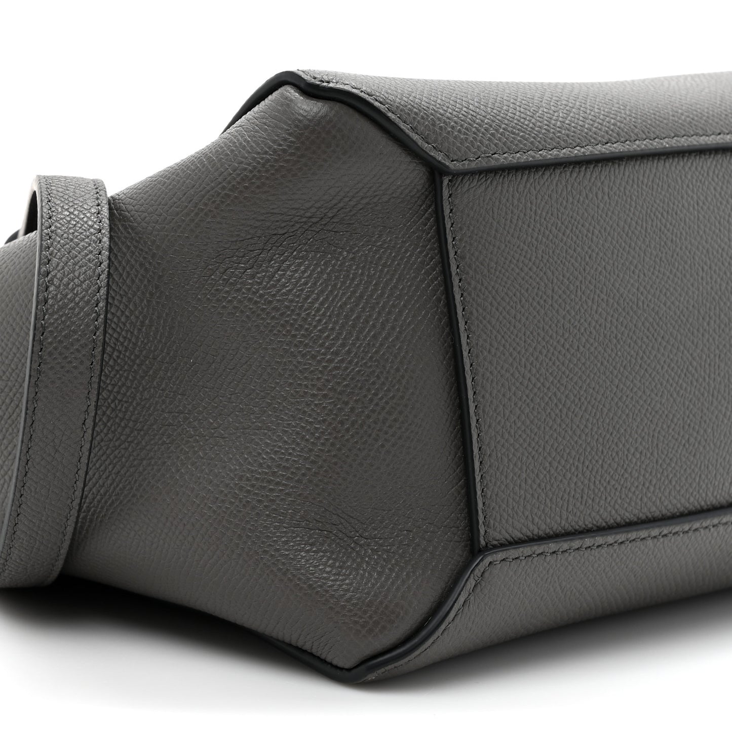 Grained Calfskin Micro Belt Bag Grey