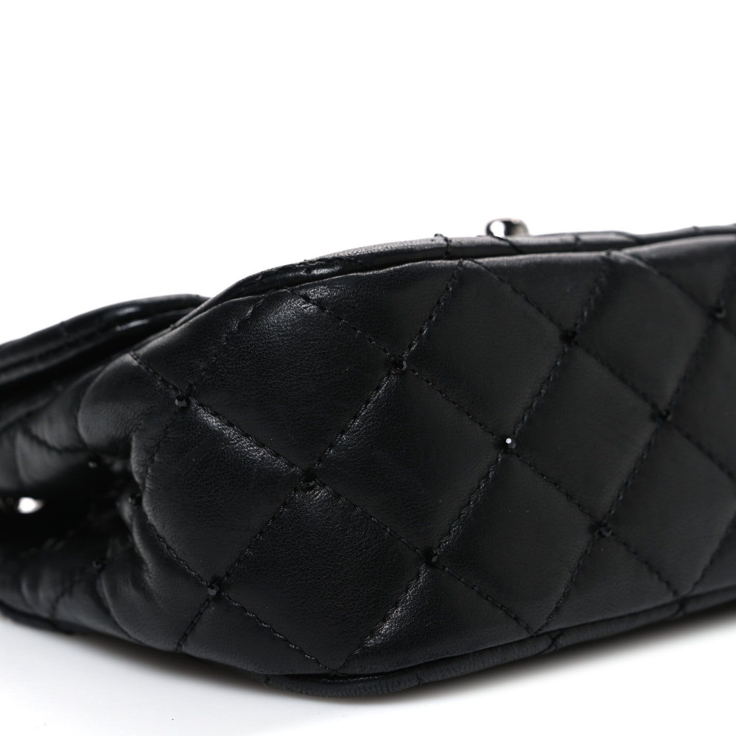Chanel Lambskin Quilted Beaded Extra Mini Rectangular Flap Black 9 of 10