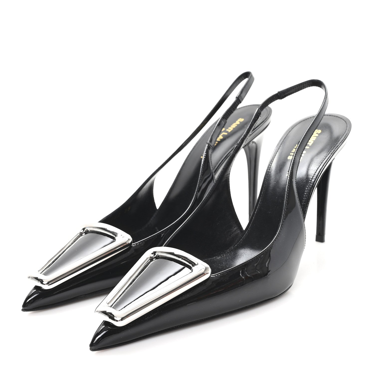 Saint Laurent Vernice Grupy Avenue 95 Slingback Pumps 38 Black 4 of 9