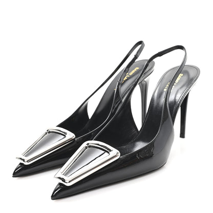 Saint Laurent Vernice Grupy Avenue 95 Slingback Pumps 38 Black 4 of 9