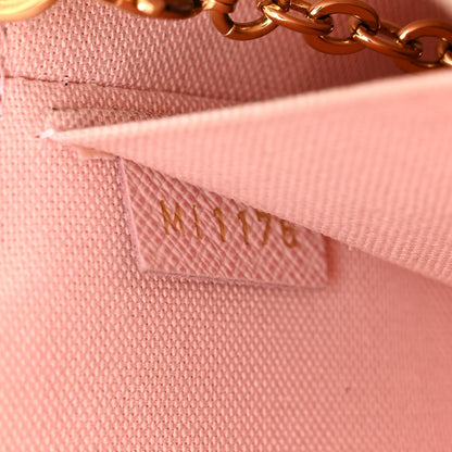 Louis Vuitton Damier Azur Pochette Felicie Chain Wallet Rose Ballerine 8 of 16