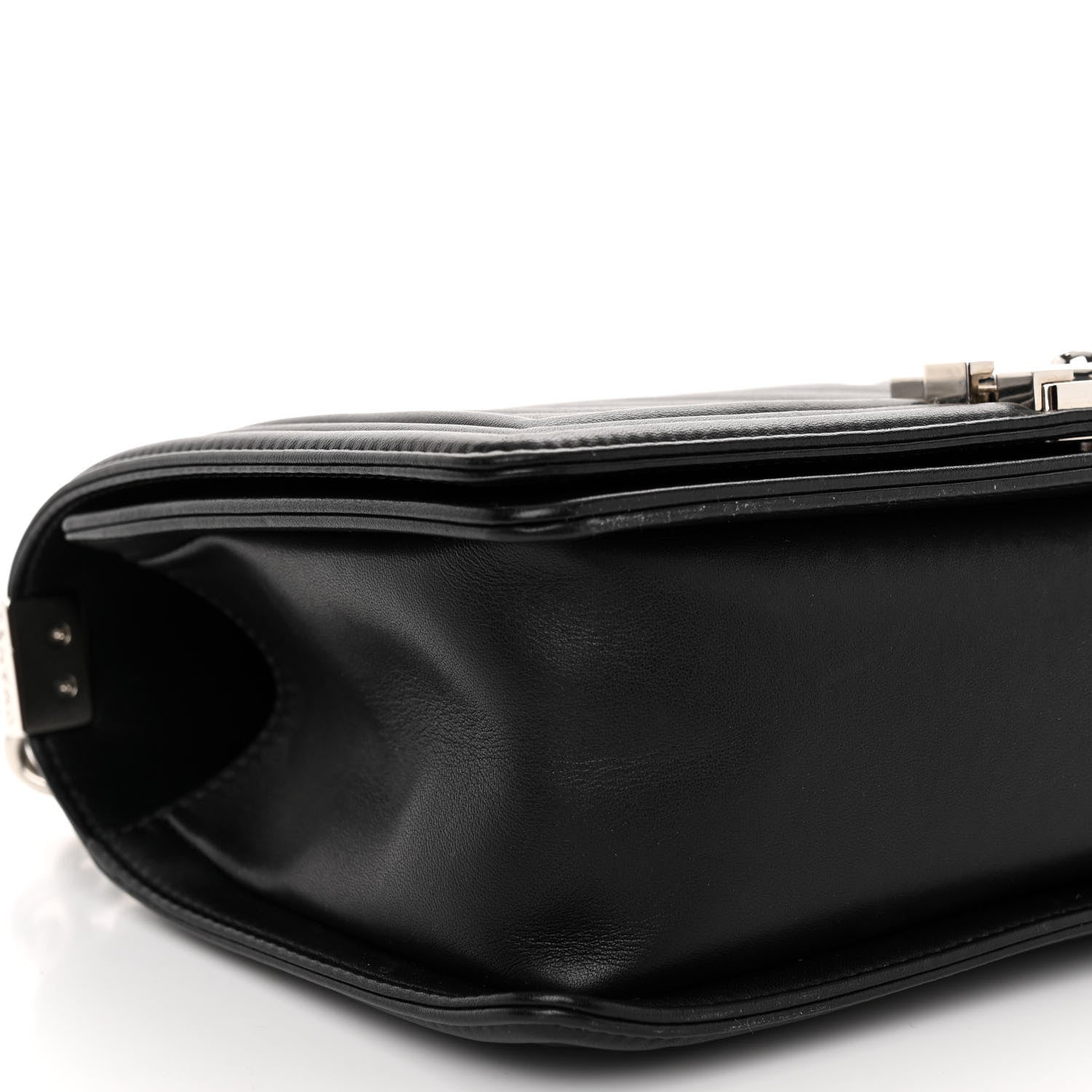 Chanel Calfskin Chevron Quilted Medium Boy Flap Black 9 of 10