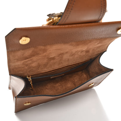 Miu Miu Goatskin Madras Soft Calf Crystal Embellished Shoulder Bag Brandy 5 of 6
