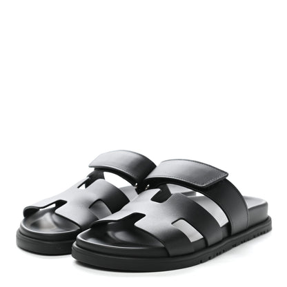 Hermes Calfskin Womens Chypre Sandals 36 Black 3 of 10