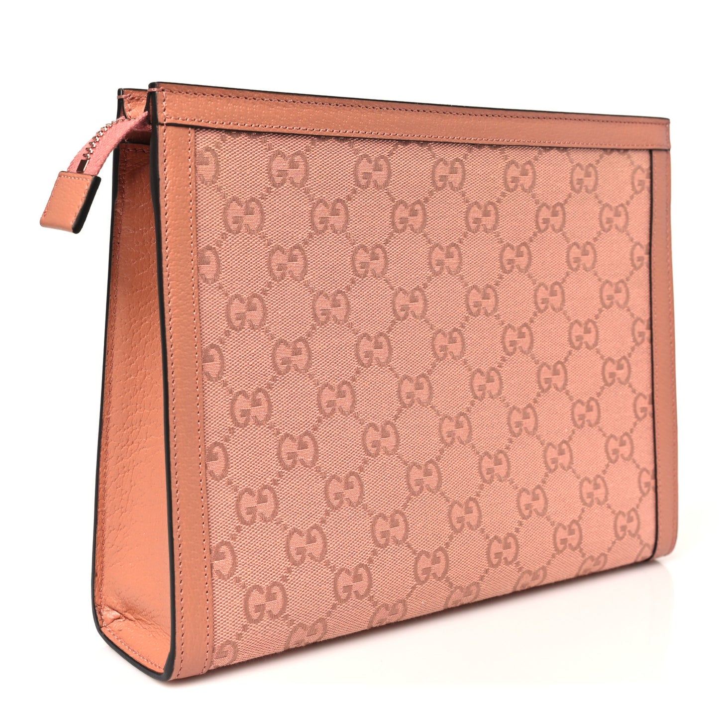 Monogram Textured Dollar Calfskin Ophidia Pouch Cloche Rose Pink