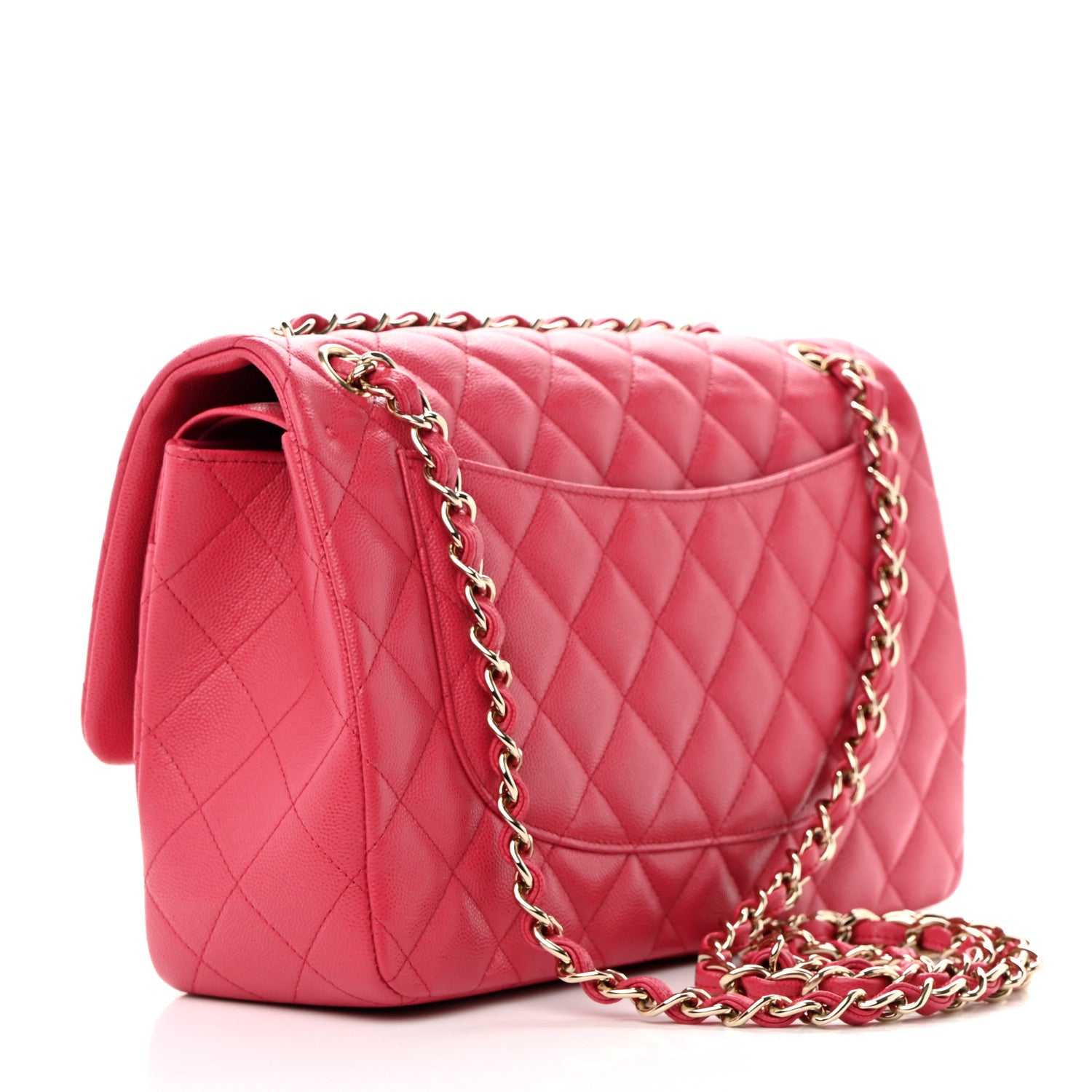 Chanel Caviar Quilted Jumbo Double Flap Dark Pink 3 of 13